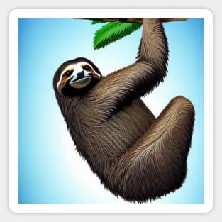 Happy Sloth Art Sticker